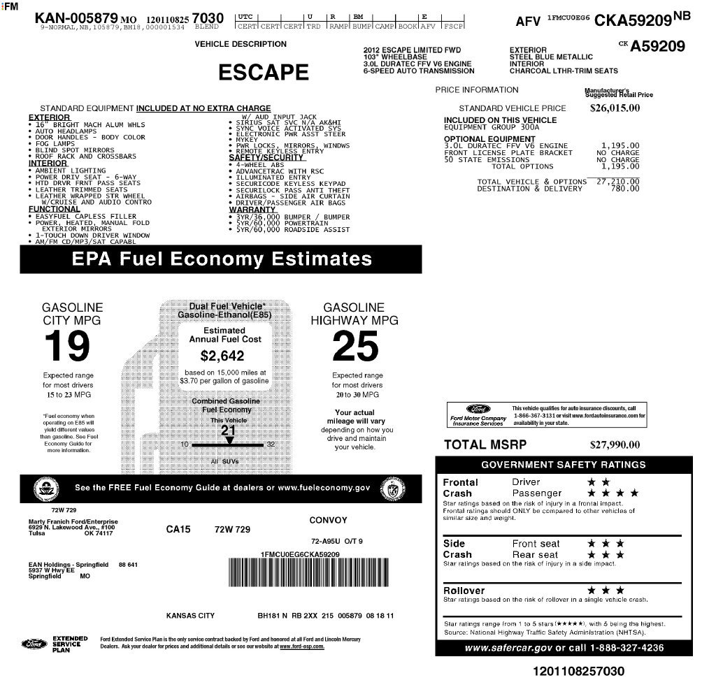Used 2012 Ford Escape Limited FWD image 36