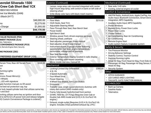 Used 2019 Chevrolet Silverado 1500 Custom w/ Custom Value Package AWD/4WD image 4