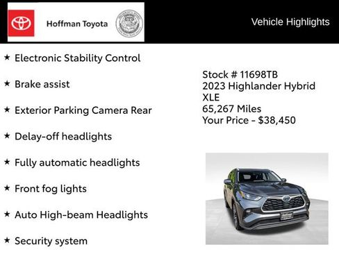 Used 2023 Toyota Highlander XLE AWD/4WD image 36