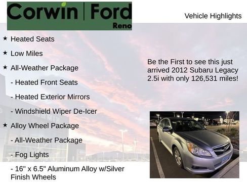 Used 2012 Subaru Legacy 2.5i image 4