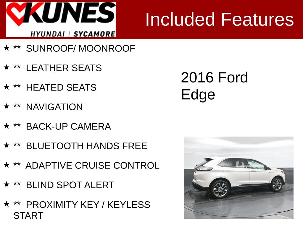 Used 2016 Ford Edge Titanium w/ Equipment Group 301A AWD/4WD image 2