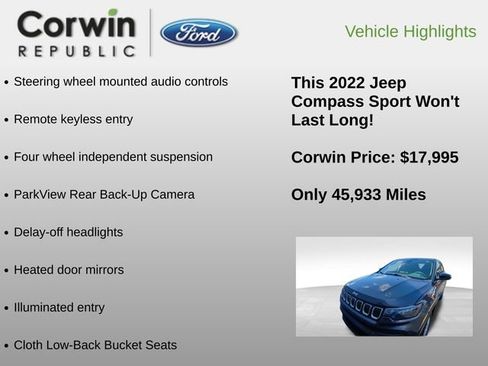 Used 2022 Jeep Compass Sport FWD image 6