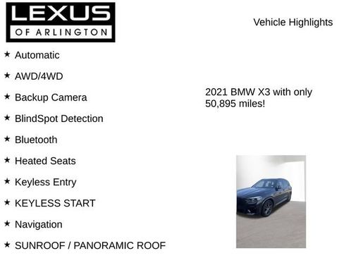 Used 2021 BMW X3 M40i w/ Premium Package AWD/4WD image 8