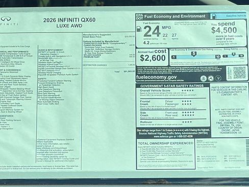 New 2026 INFINITI QX60 Luxe w/ Cargo Package image 13