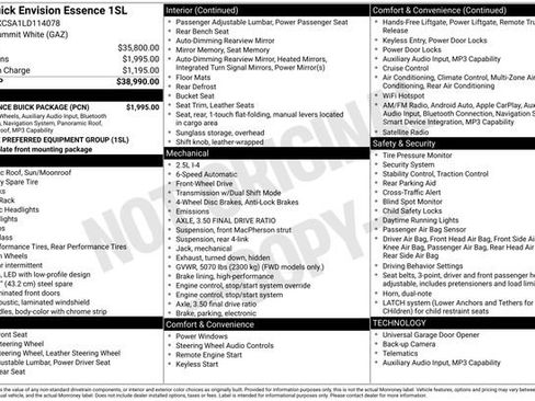 Used 2020 Buick Envision Essence w/ Experience Buick Package image 35