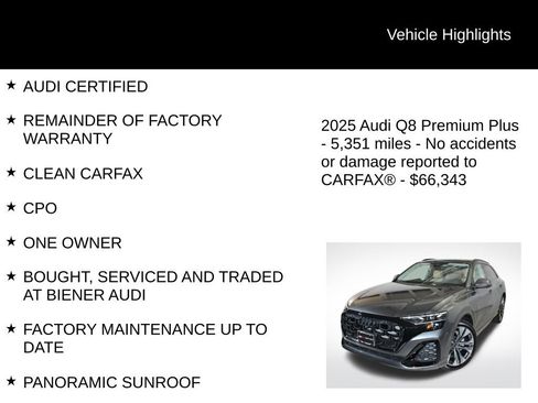 Certified 2025 Audi Q8 Premium Plus w/ Premium Plus Package image 9