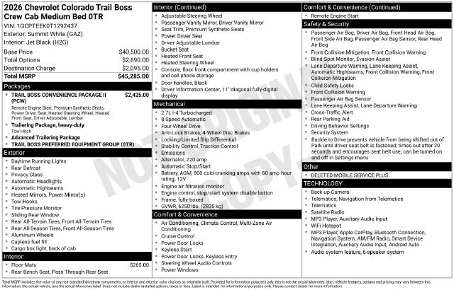 New 2026 Chevrolet Colorado Trail Boss AWD/4WD image 4