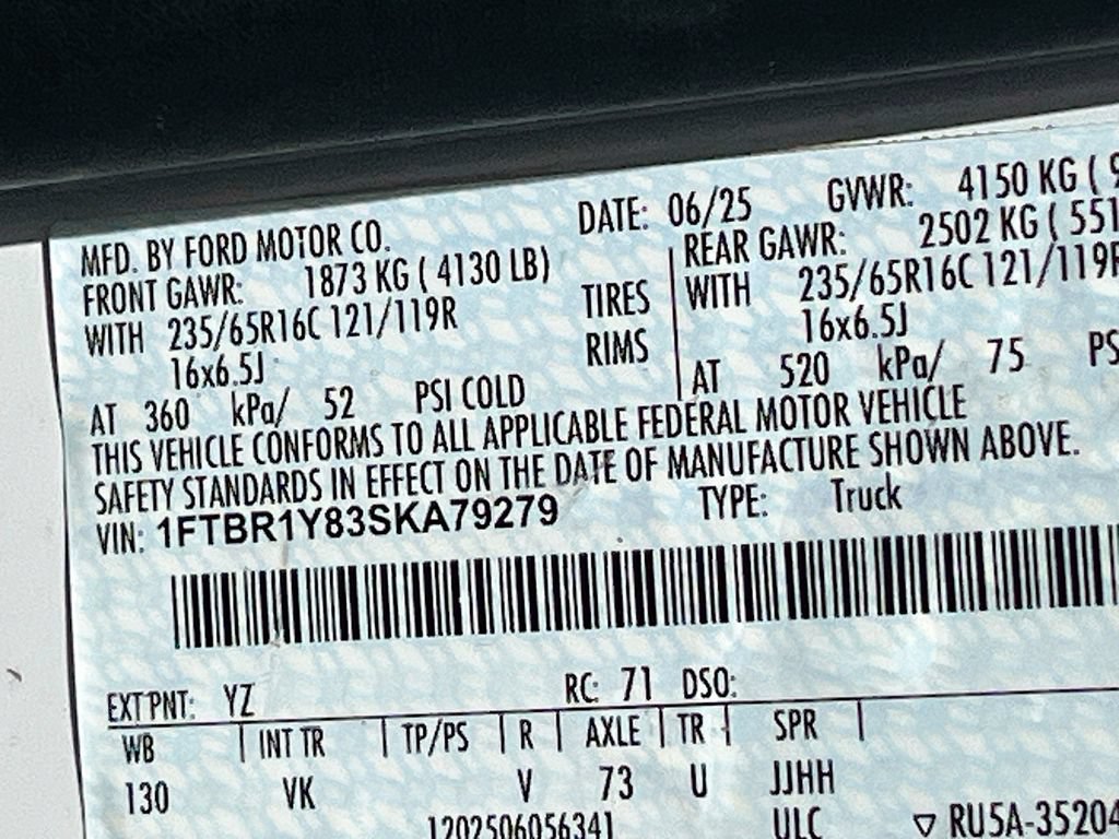 Used 2025 Ford Transit 250 Low Roof w/ Load Area Protection Package RWD image 30