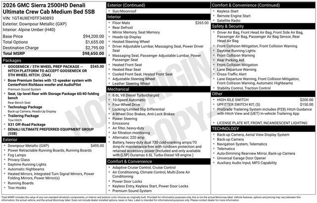 New 2026 GMC Sierra 2500 Denali Ultimate AWD/4WD image 29