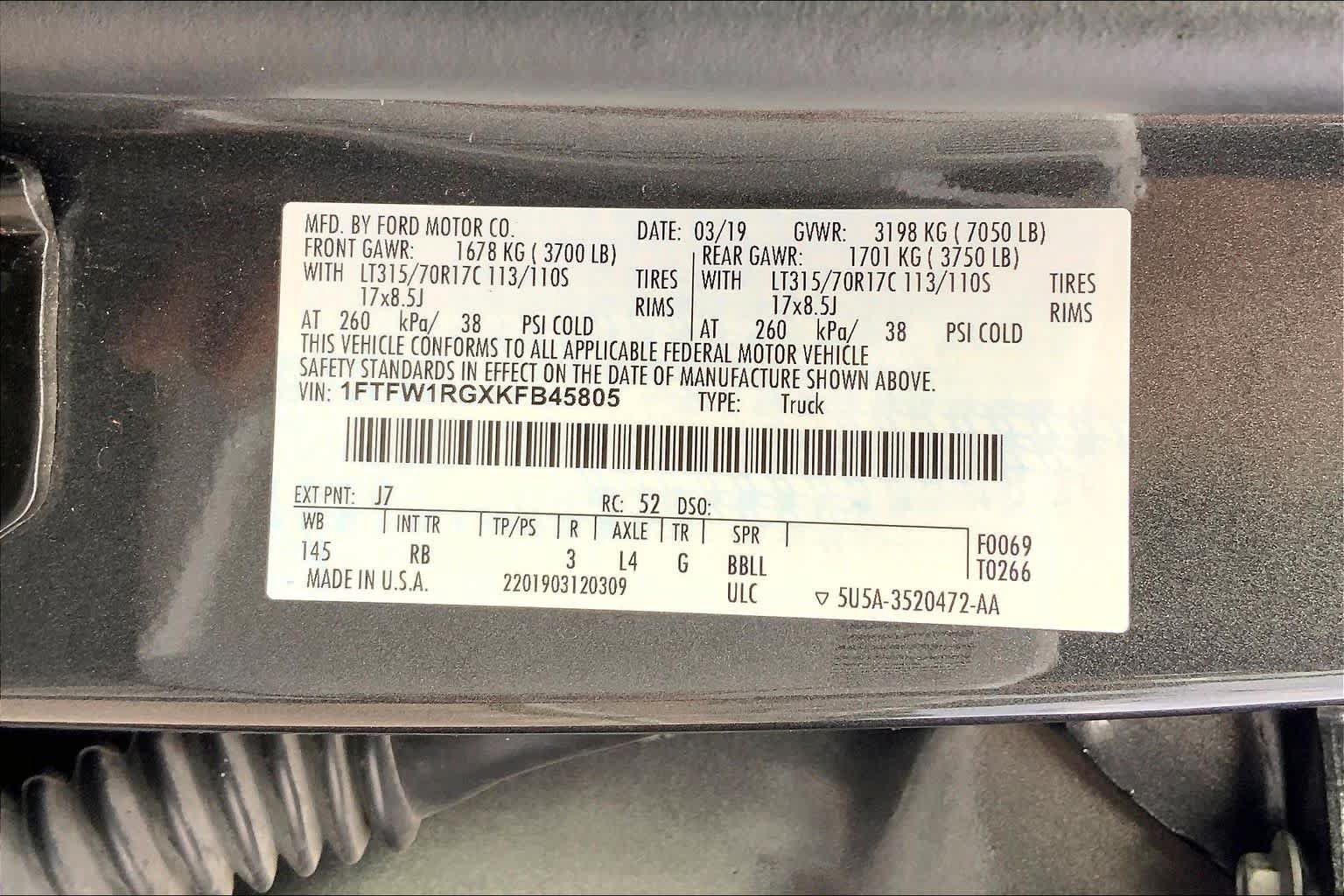 Certified 2019 Ford F150 Raptor w/ Equipment Group 802A Luxury AWD/4WD image 35