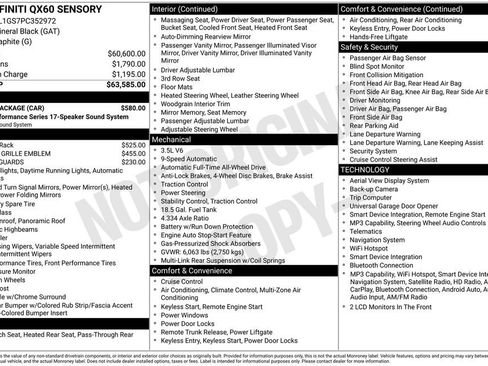 Certified 2023 INFINITI QX60 Sensory w/ Cargo Package AWD/4WD image 3
