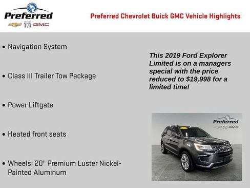 Used 2019 Ford Explorer Limited w/ Class III Trailer Tow Package AWD/4WD image 2