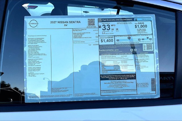 New 2027 Nissan Sentra SV w/ Floor Mat Package FWD image 12