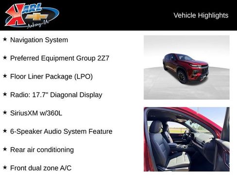Certified 2024 Chevrolet Traverse Z71 w/ LPO, Floor Liner Package AWD/4WD image 2