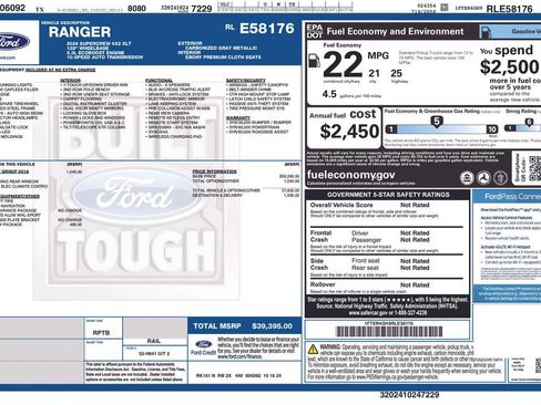 Used 2024 Ford Ranger XLT w/ Equipment Group 301A High image 60