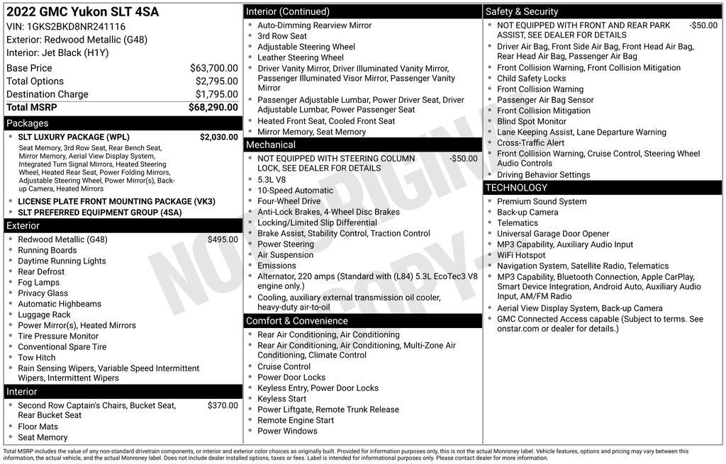 Used 2022 GMC Yukon SLT w/ SLT Luxury Package AWD/4WD image 6