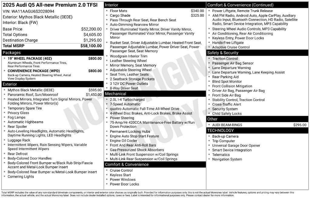 Certified 2025 Audi Q5 Premium w/ Convenience Package AWD/4WD image 6