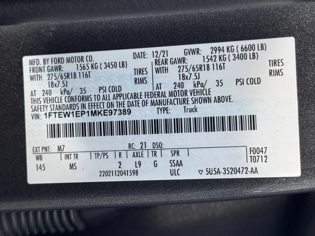 Used 2021 Ford F150 XLT w/ Equipment Group 302A High AWD/4WD image 49