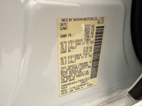 Used 2020 Nissan Frontier SV w/ Midnight Edition Floor Mats image 43