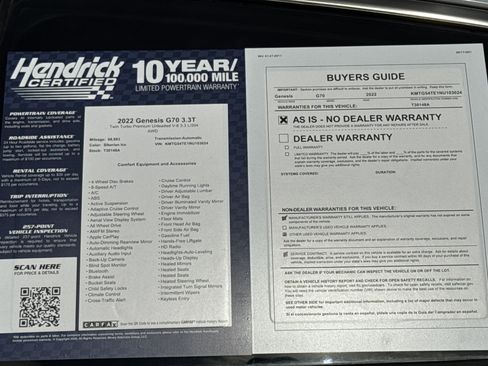 Used 2022 Genesis G70 3.3T w/ Sport Prestige Package image 35
