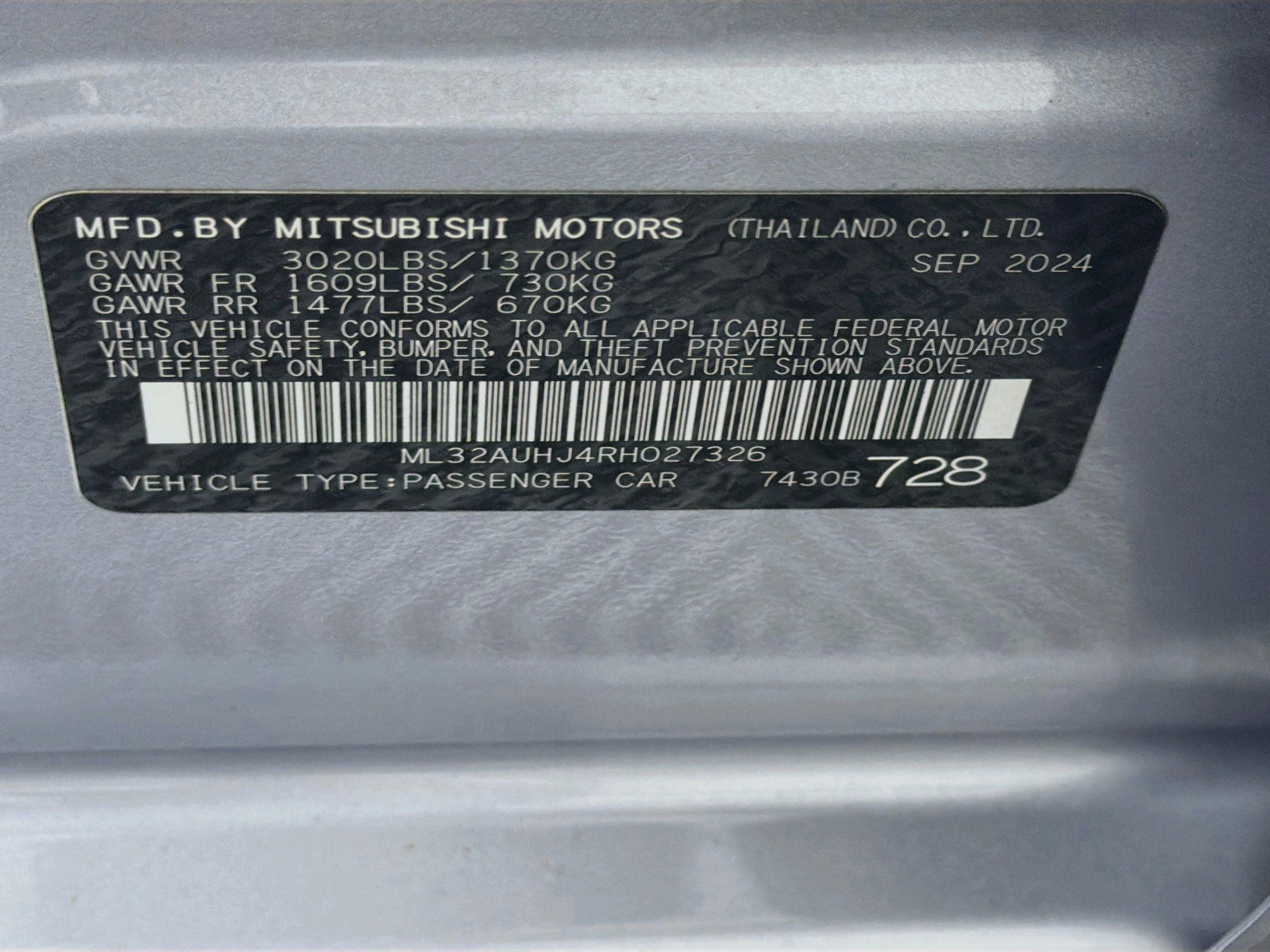 Used 2024 Mitsubishi Mirage ES FWD image 12