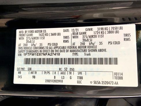 Certified 2022 Ford F150 Platinum w/ Equipment Group 701A High image 34