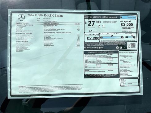 New 2026 Mercedes-Benz C 300 4MATIC Sedan image 22
