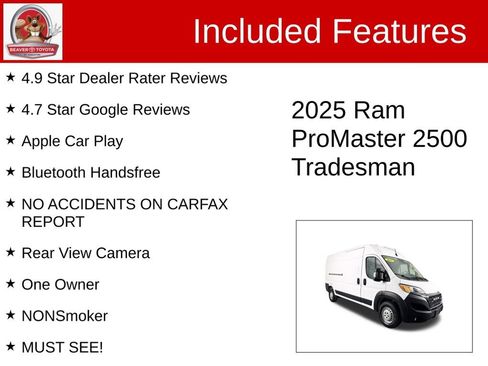Used 2025 RAM ProMaster 2500 w/ Convenience Group FWD image 4