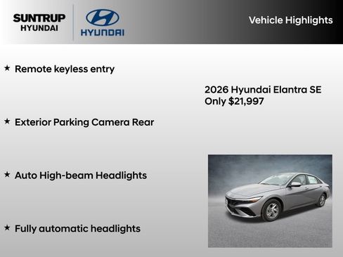 Used 2026 Hyundai Elantra SE w/ Cargo Package FWD image 16