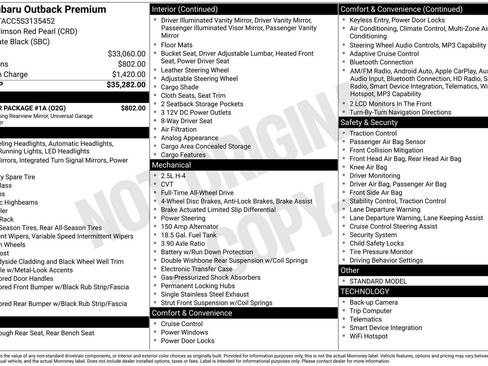 Used 2025 Subaru Outback Premium w/ Popular Package #1A AWD/4WD image 14