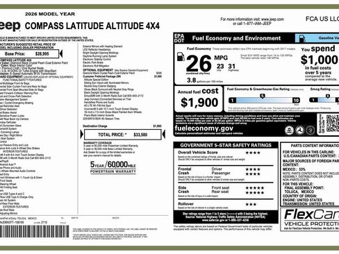 New 2026 Jeep Compass Latitude image 2