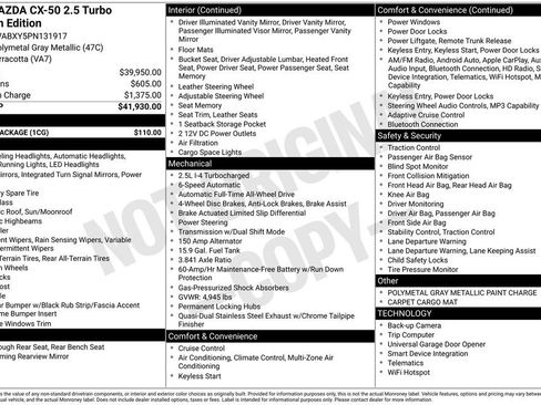 Used 2023 MAZDA CX-50 Meridian Edition w/ Cargo Package image 4