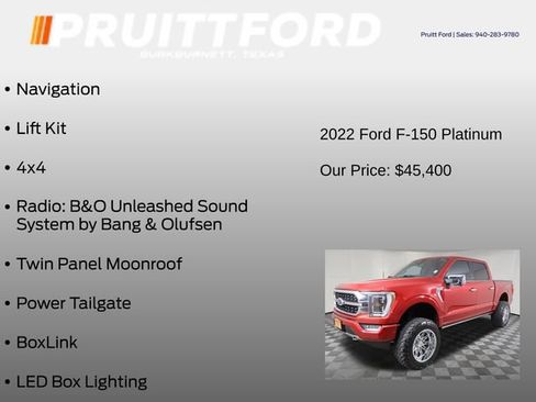 Used 2022 Ford F150 Platinum w/ Equipment Group 701A High AWD/4WD image 19