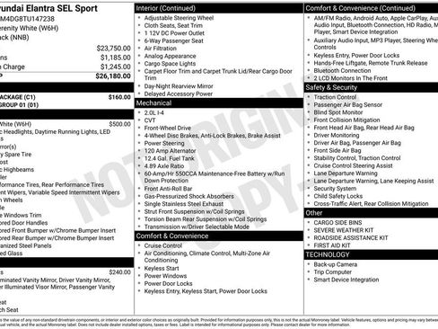New 2026 Hyundai Elantra Sport w/ Cargo Package image 4