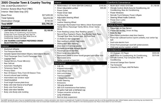 Used 2005 Chrysler Town & Country Touring w/ Leather Interior Group FWD image 8