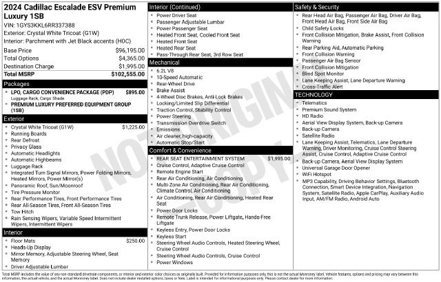 Used 2024 Cadillac Escalade ESV Premium Luxury RWD image 2