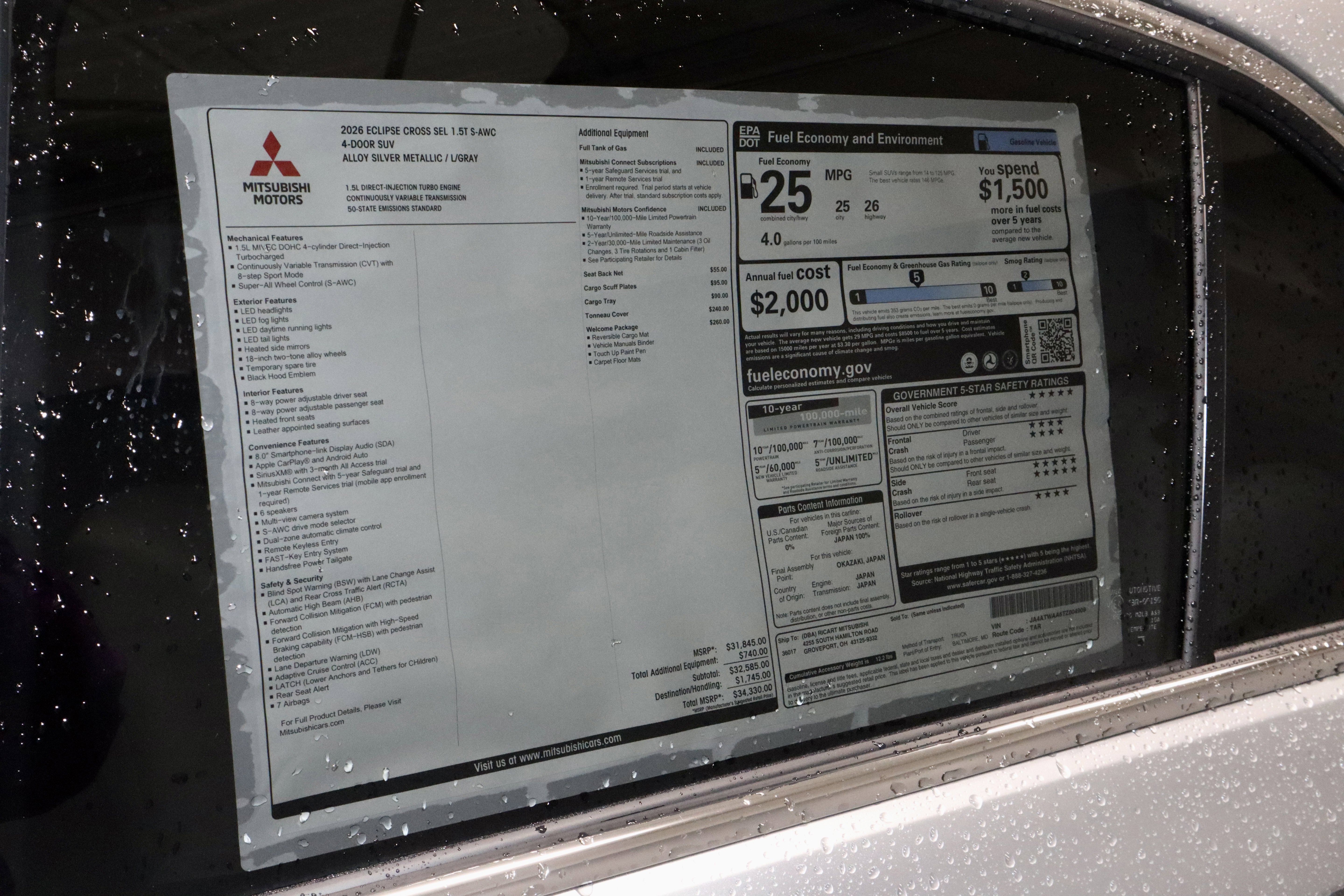 New 2026 Mitsubishi Eclipse Cross SEL AWD/4WD image 33