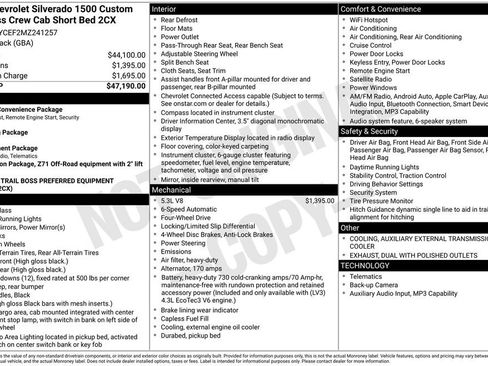 Used 2021 Chevrolet Silverado 1500 Custom Trail Boss AWD/4WD image 18