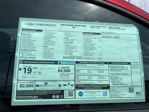 New 2026 Chevrolet Colorado W/T AWD/4WD image 33