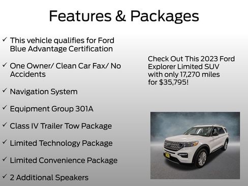 Certified 2023 Ford Explorer Limited w/ Limited Technology Package AWD/4WD image 4