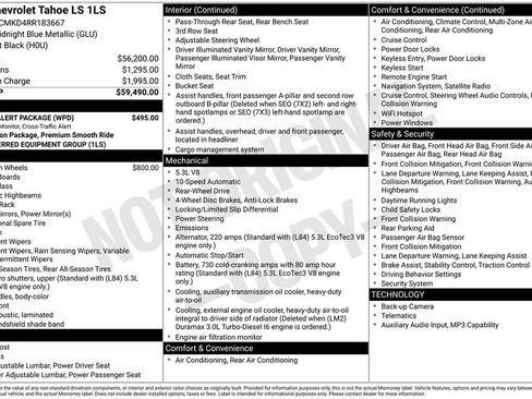 Used 2024 Chevrolet Tahoe LS w/ Driver Alert Package RWD image 2
