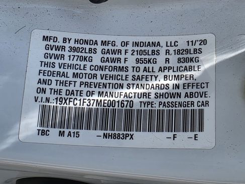 Used 2021 Honda Civic EX image 39
