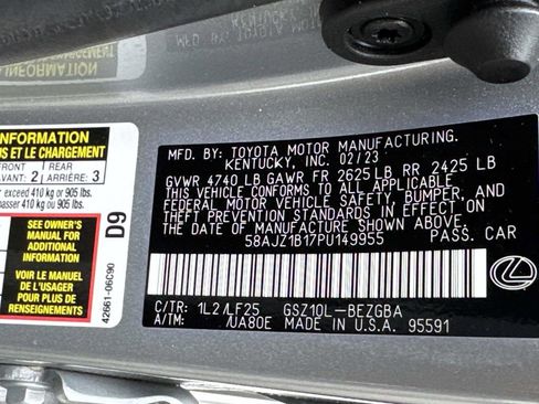 Used 2023 Lexus ES 350 F Sport w/ Accessory Package (Z2) image 30