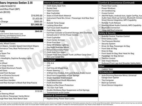 Used 2019 Subaru Impreza 2.0i w/ Eyesight image 2