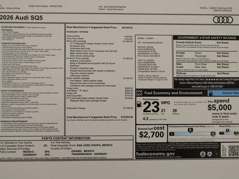 New 2026 Audi SQ5 Premium Plus AWD/4WD image 33