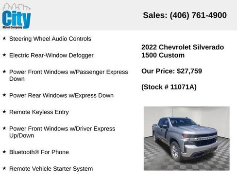 Used 2022 Chevrolet Silverado 1500 Custom w/ Safety Confidence Package AWD/4WD image 8