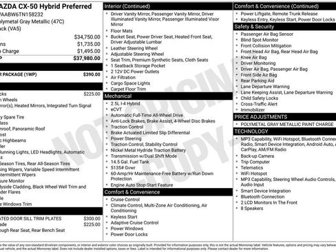 New 2026 MAZDA CX-50 2.5 Hybrid w/ Weather Package AWD/4WD image 30