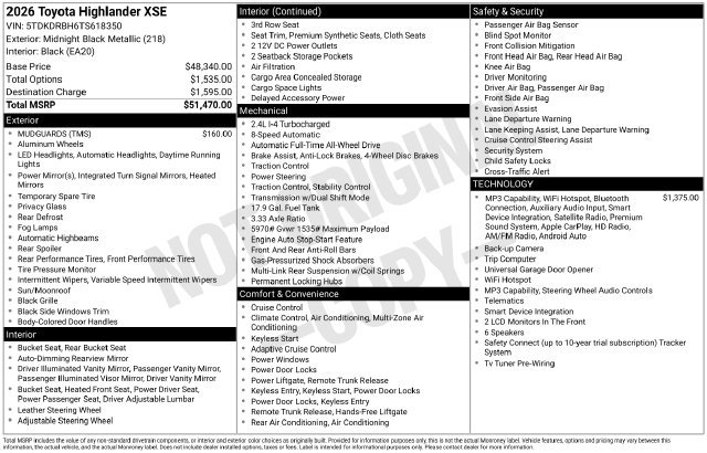 Certified 2026 Toyota Highlander XSE AWD/4WD image 36