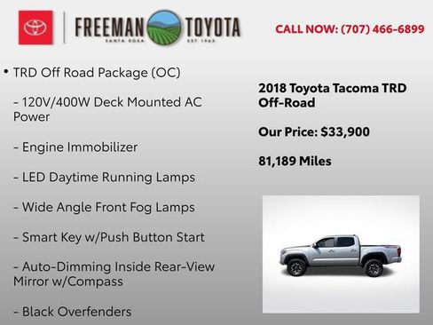 Used 2018 Toyota Tacoma TRD Off-Road w/ Technology Package AWD/4WD image 5