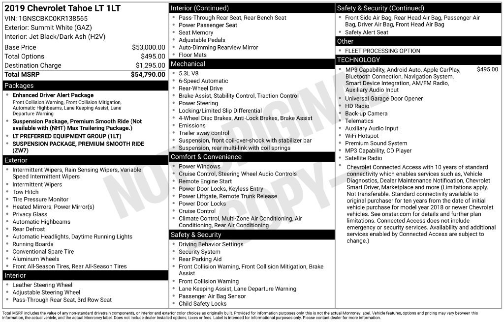 Used 2019 Chevrolet Tahoe LT RWD image 34